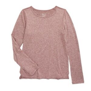 Zella Girl Liana Restore Soft Long Sleeve Top Purple Taupe Mauve XS 5/6